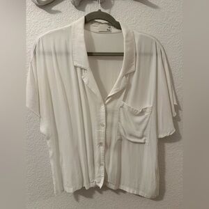 Wilfred Cream cropped Button Down Shirt